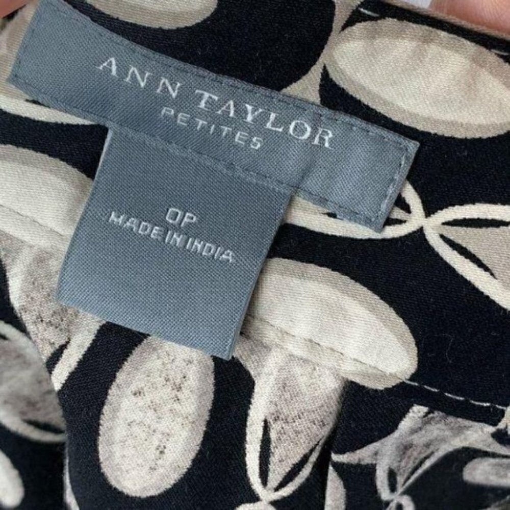 Ann Taylor petites women’s skirt sz 0P black cream - Picture 8 of 9